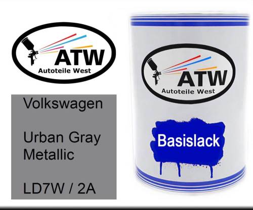 Volkswagen, Urban Gray Metallic, LD7W / 2A: 500ml Lackdose, von ATW Autoteile West.